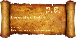Derecskei Betti névjegykártya